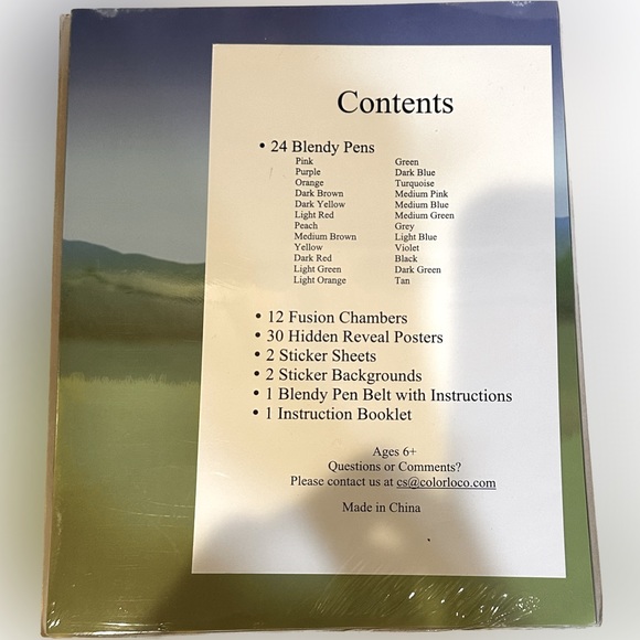 VTG BLENDY PEN ART COLORING SET APRON CRAFT MARKERS STICKERS HIDDEN REVEAL SHEET - Picture 4 of 5